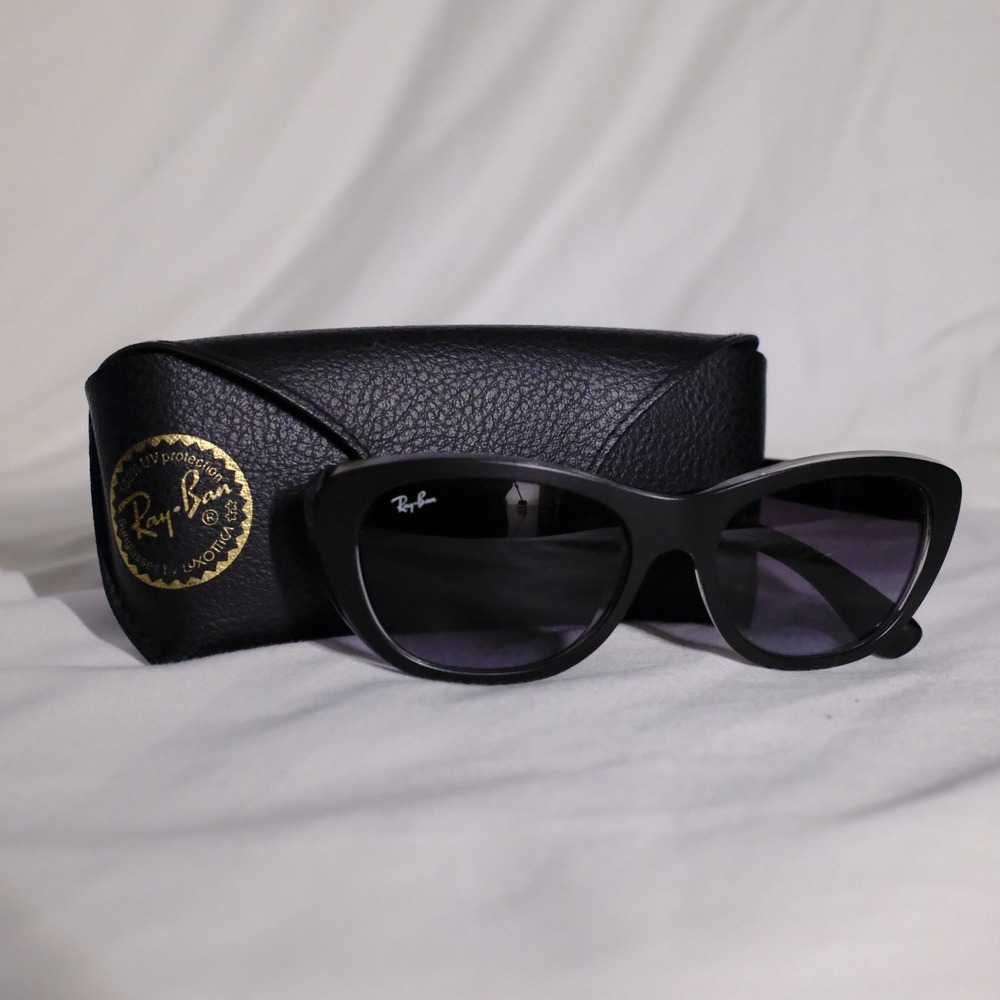 Ray-Ban RB4227 "Highstreet" Gradient Purple Lenses with Black Leather Case - Picture 1 of 7